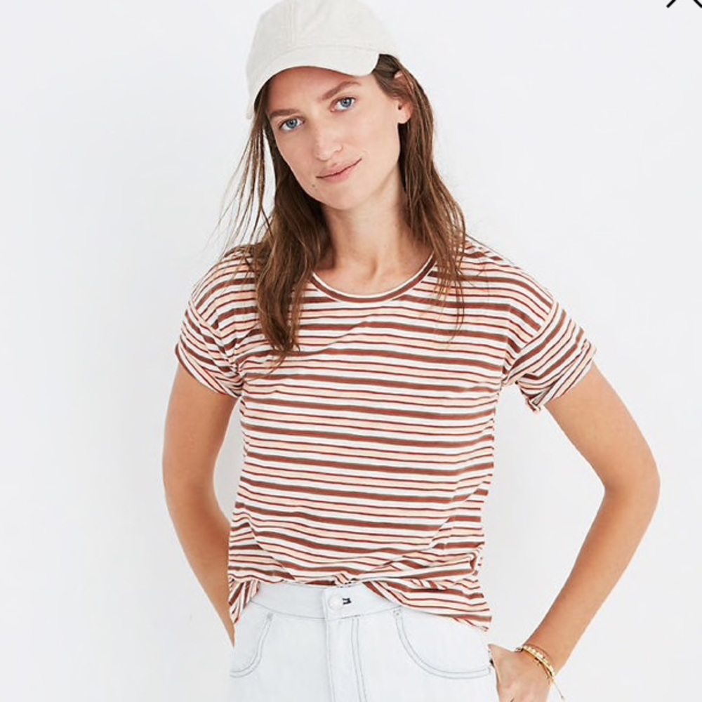 Madewell Whisper Cotton Tee In Cordoba Stripe